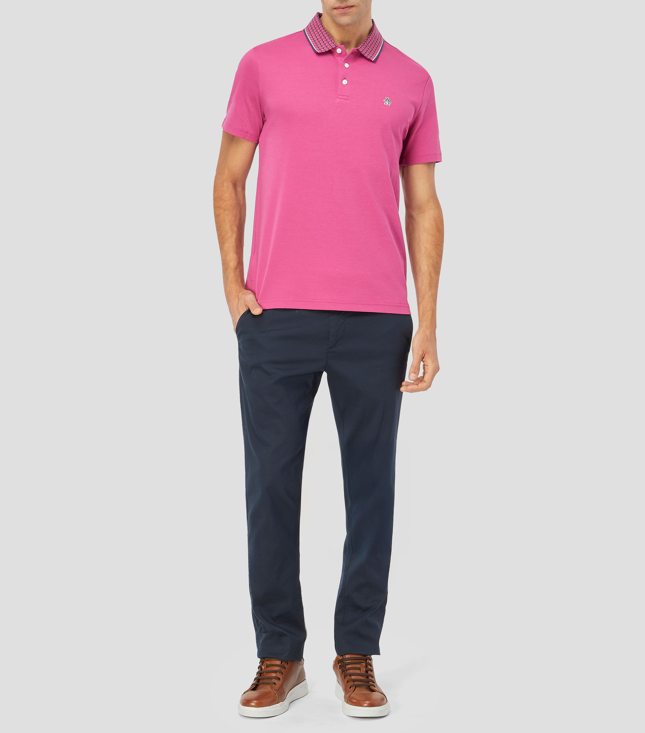 Playera tipo polo manga corta lisa Hombre